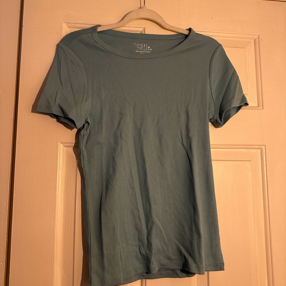 Time and Tru Women's Teal Short Sleeve Tee